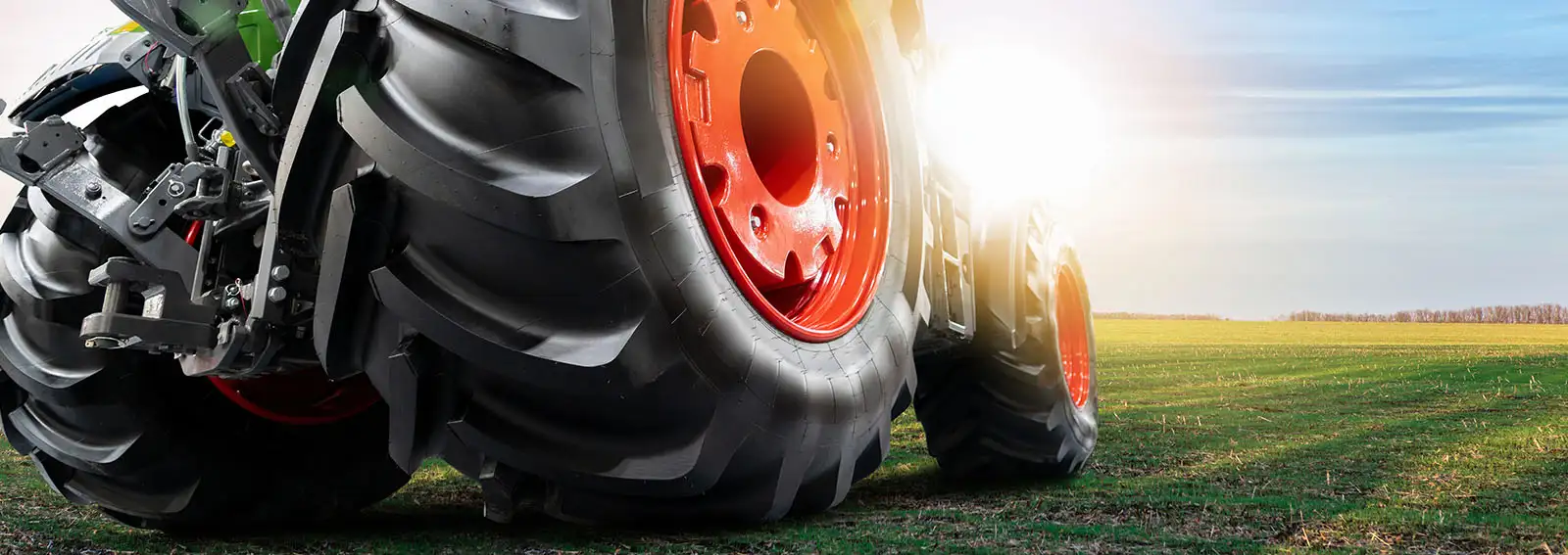 modern tractor on field