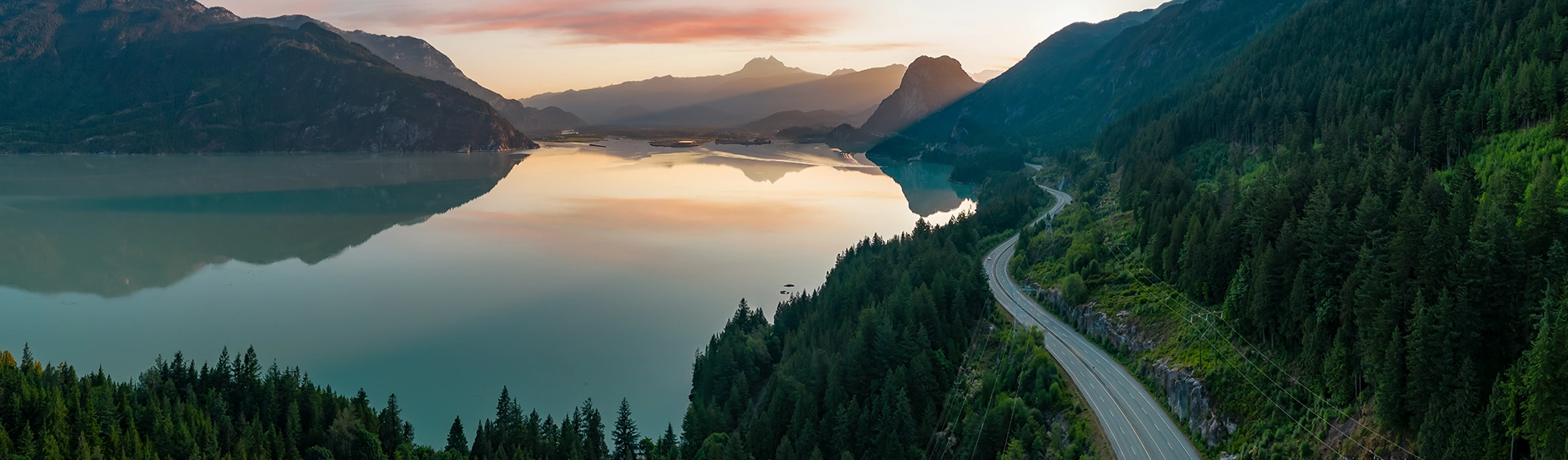 sunset over mountains