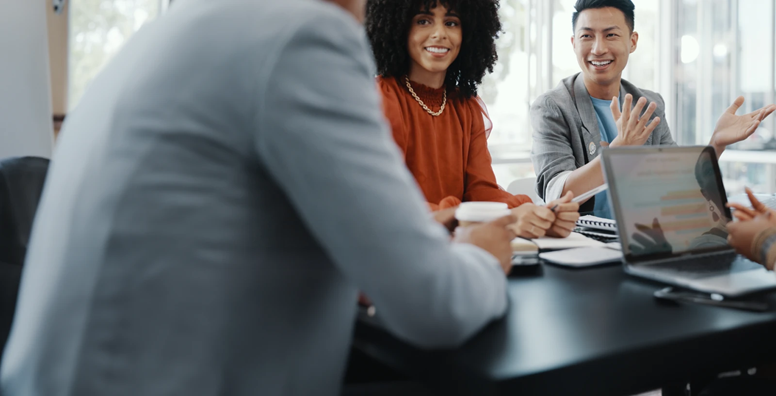 People discussing change management in a board room